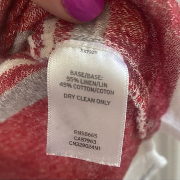 CASLON • Red + White Striped Short Sleeve Top - Picture 5 of 6